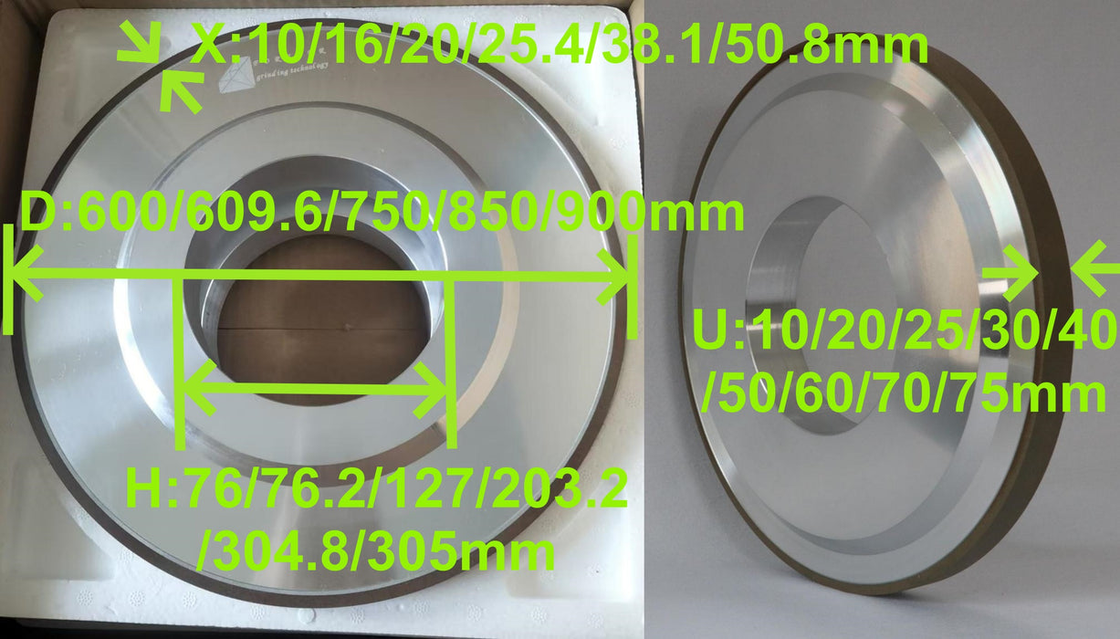 Super size resin bond diamond wheels for cylindrical and flat grinding