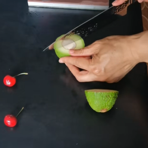 Cutting cardboard, cotton and an avocado with a knife sharpened on our resin bond diamond sharpening stone 30000 grit~