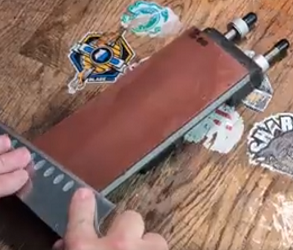 Demonstration video of our 8x3 resin diamond sharpening stone 50&200 grit~