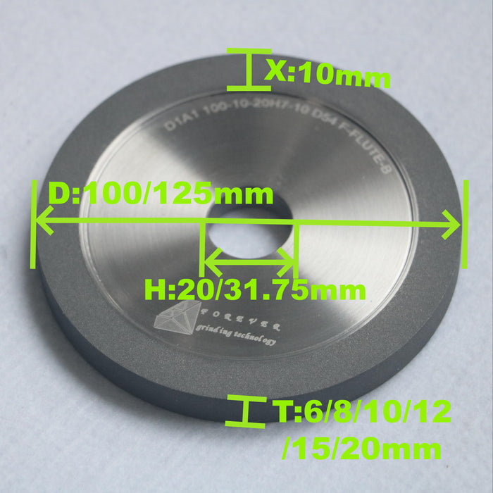 1A1 Hybrid bond diamond grinding wheel for CNC tool grinder for carbide end mill and reamer fluting processing