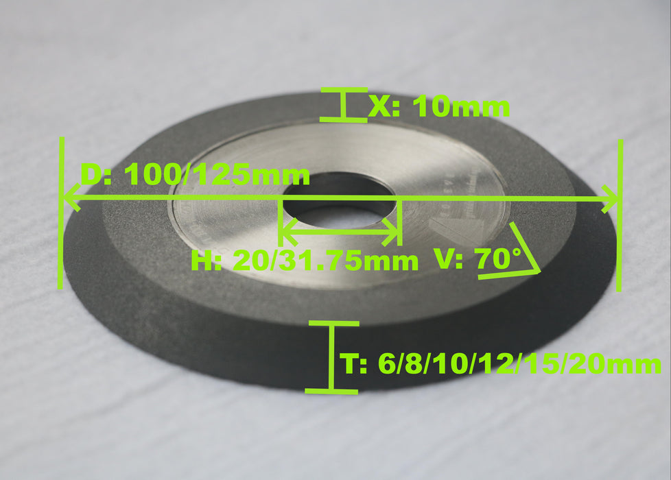 1V1 Hybrid bond diamond grinding wheel for CNC tool grinder for carbide end mill and reamer fluting & gashing process