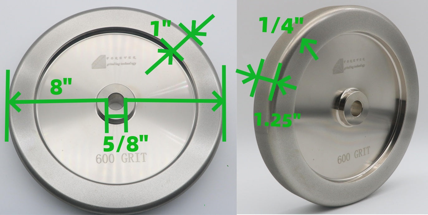 4-in-1 Design, 8" Diameter, 5/8" Arbor