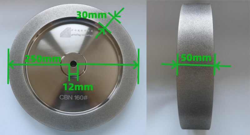 CBN wheel(Tormek style), 250mm, 12mm Arbor grit:80/160